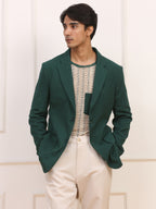 Green Seersucker Blazer