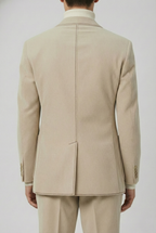 Beige Corduroy Blazer \w/ Contrast Stitch Deets
