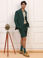 Green Seersucker Short Suit