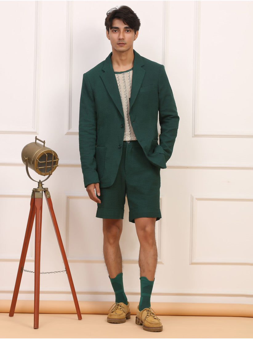 Green Seersucker Blazer