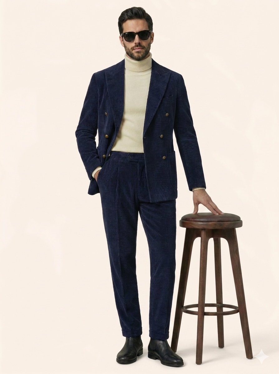 Navy Corduroy Blazer