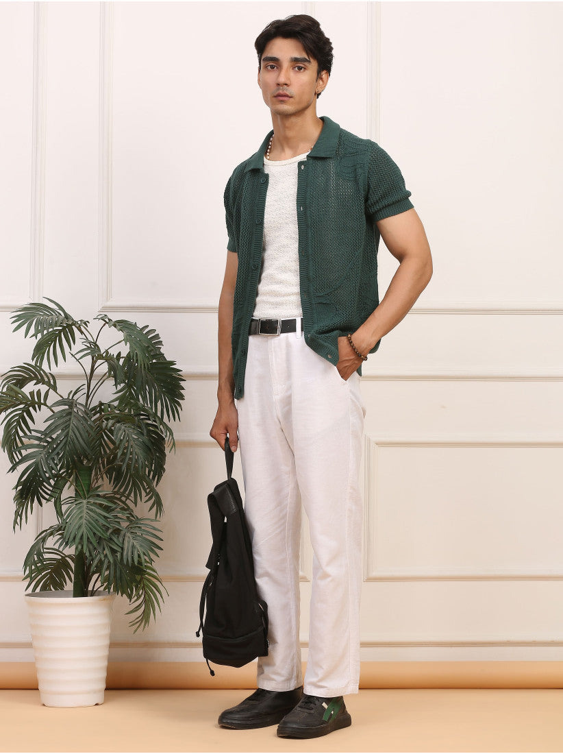 Green Knit Polo Shirt