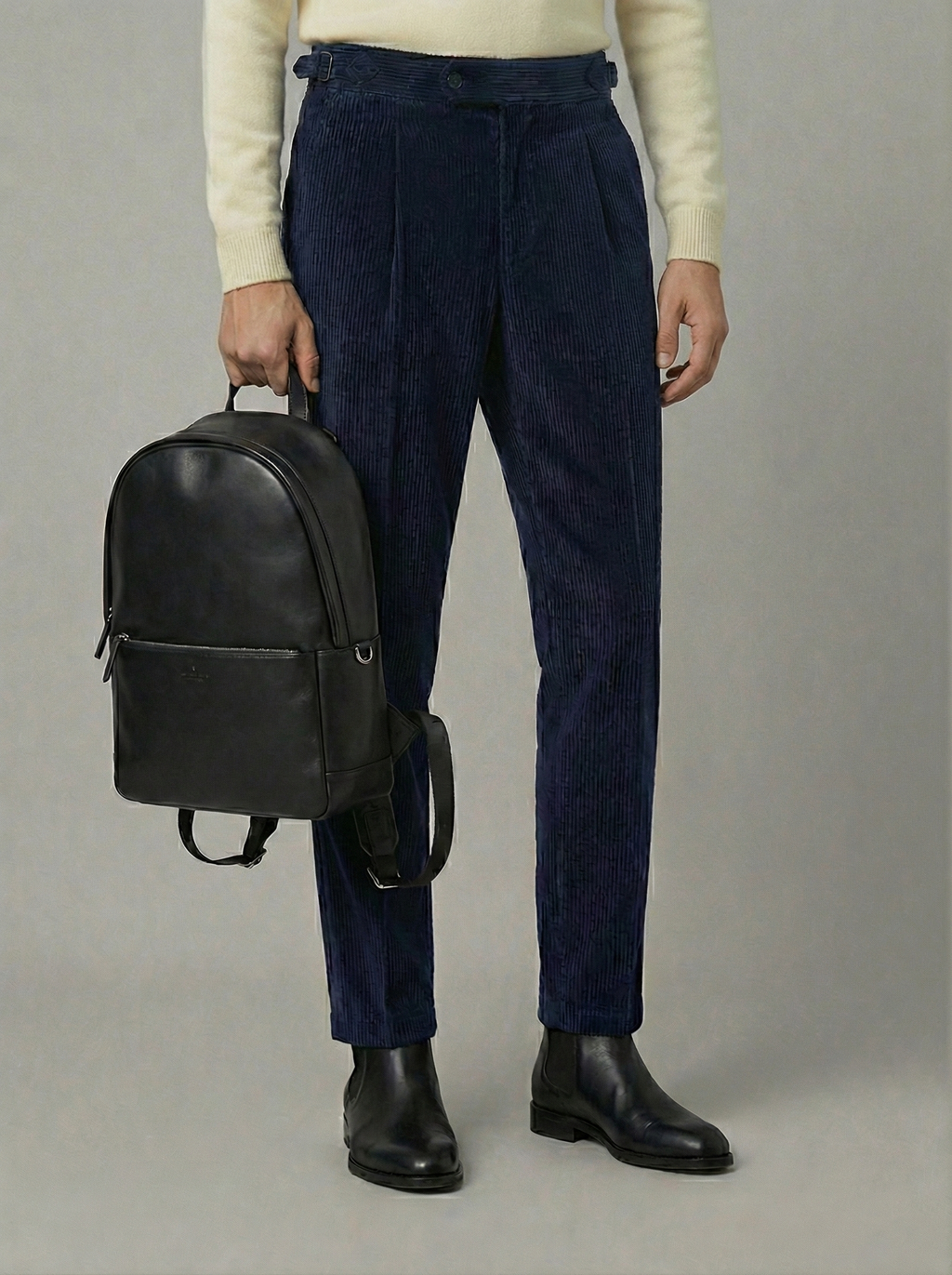 Navy Corduroy Trousers