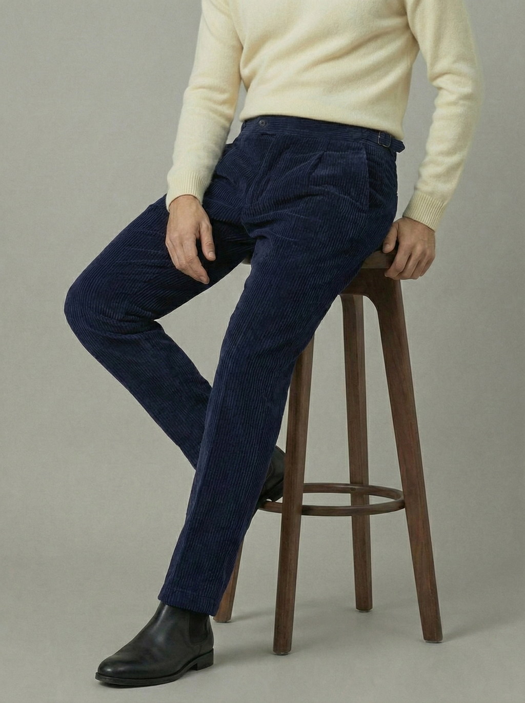 Navy Corduroy Trousers