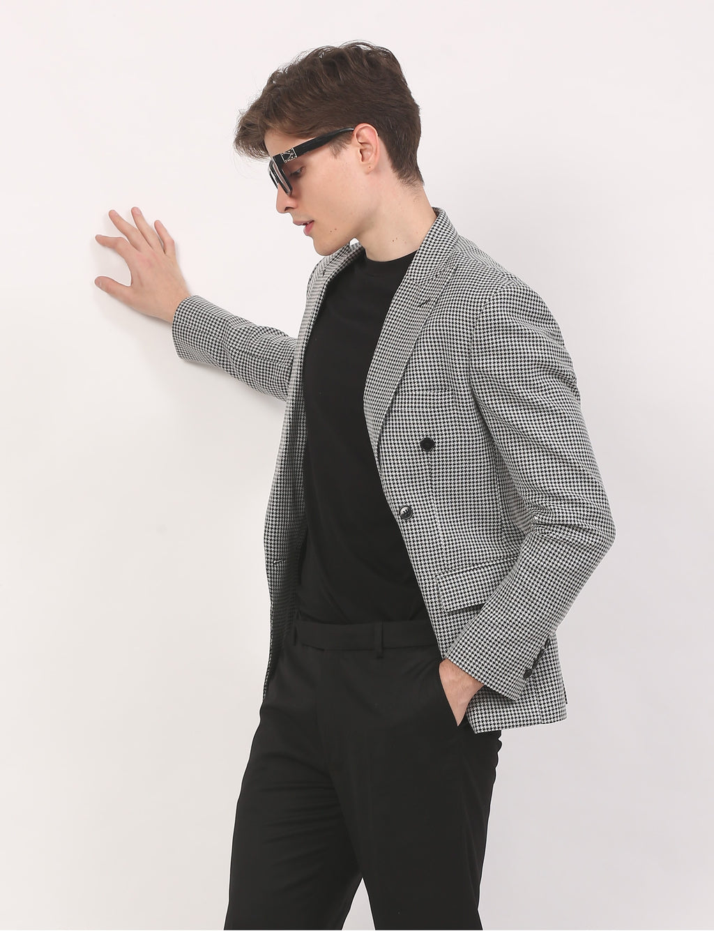 Black & White Houndstooth Blazer