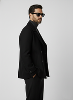 Black Double Breasted Peacoat