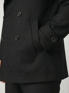 Black Double Breasted Peacoat