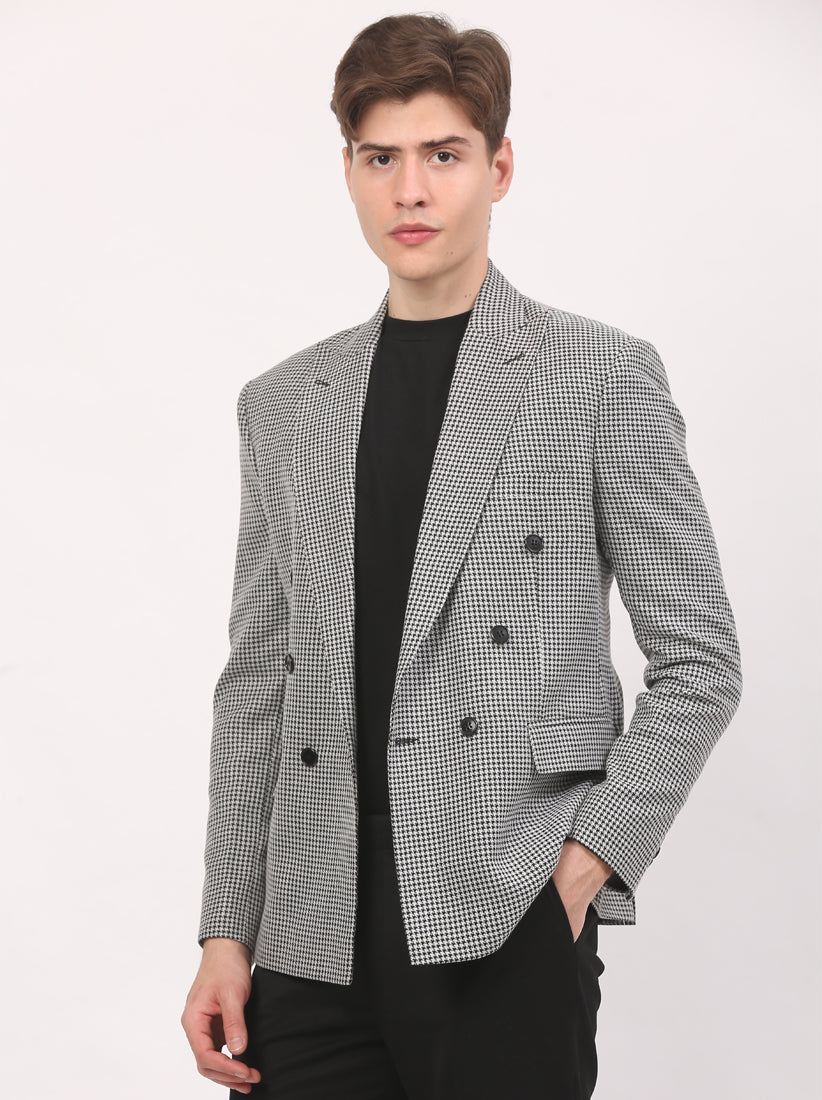 Black & White Houndstooth Blazer