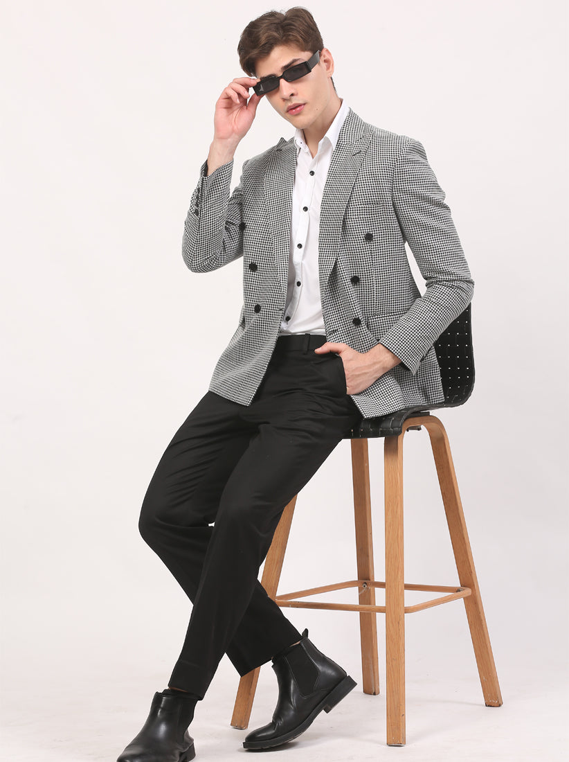 Black & White Houndstooth Blazer
