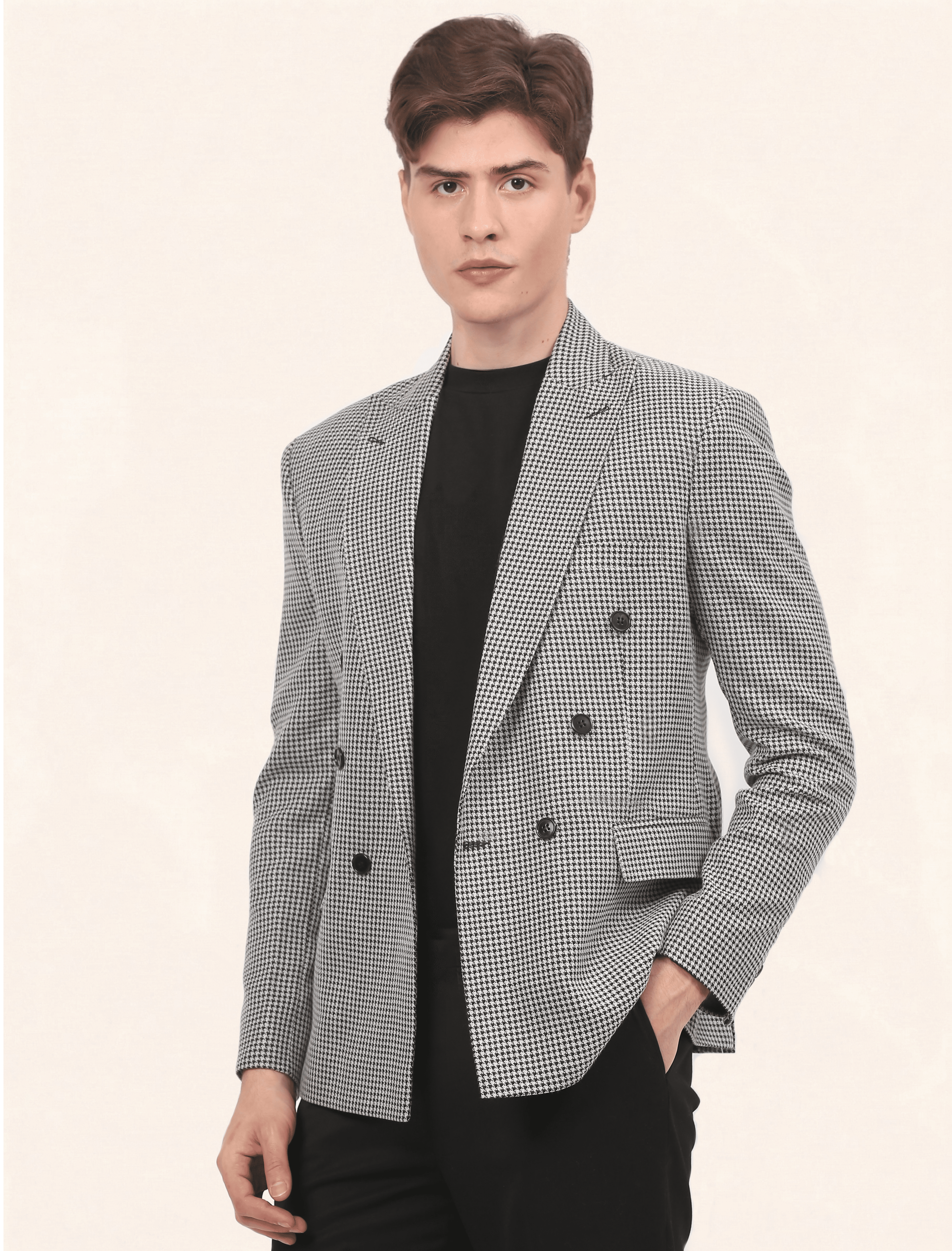 Black & White Houndstooth Blazer