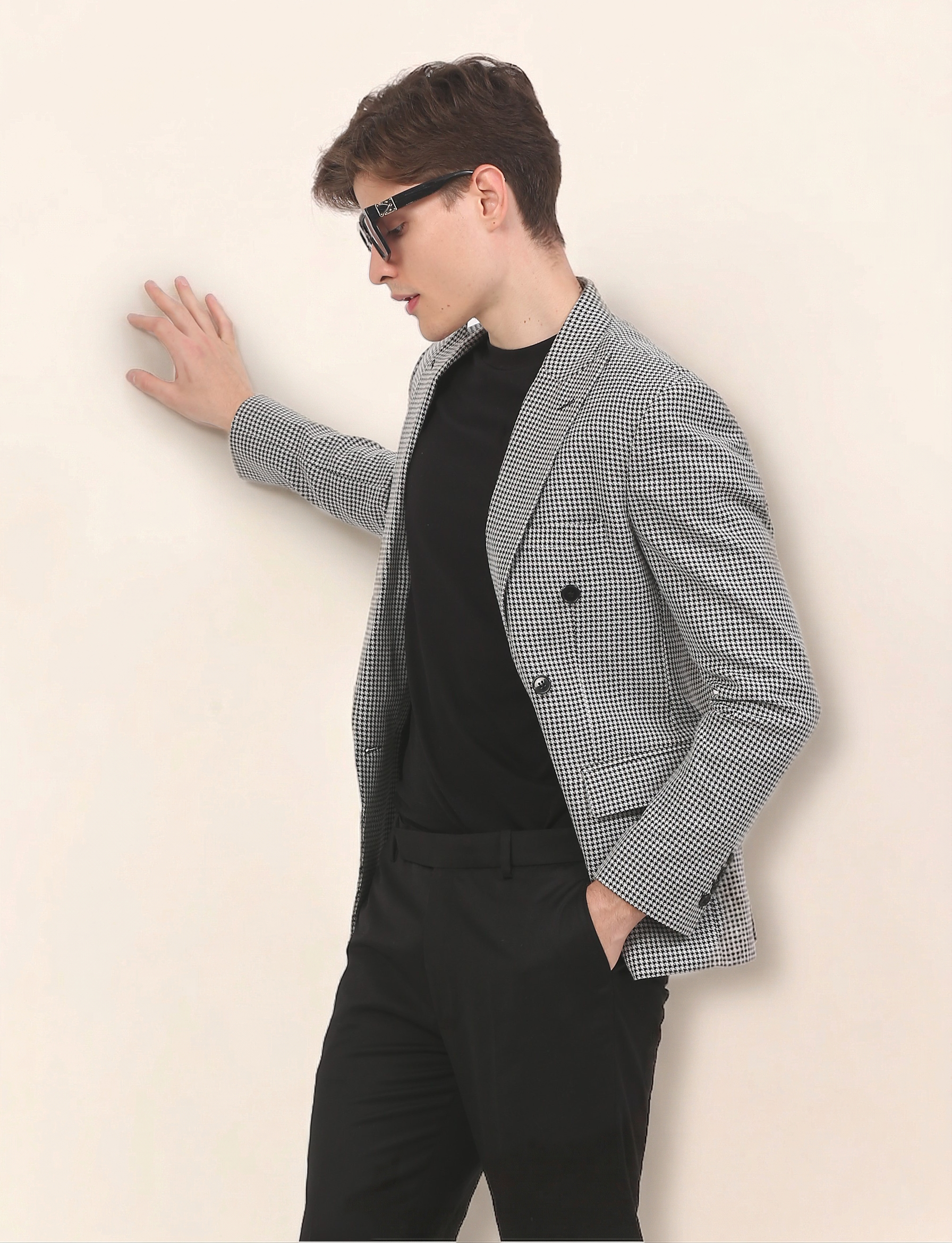 Black & White Houndstooth Blazer