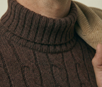Brown Cable knit Turtleneck