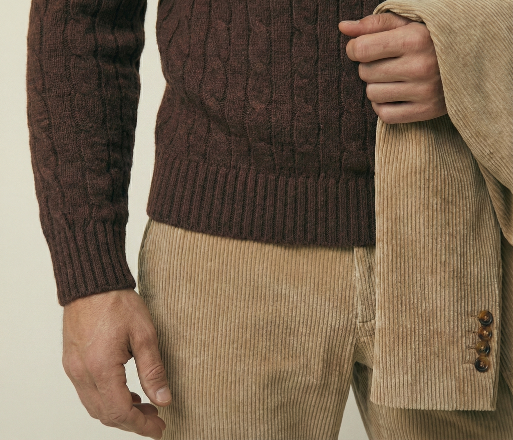 Brown Cable knit Turtleneck