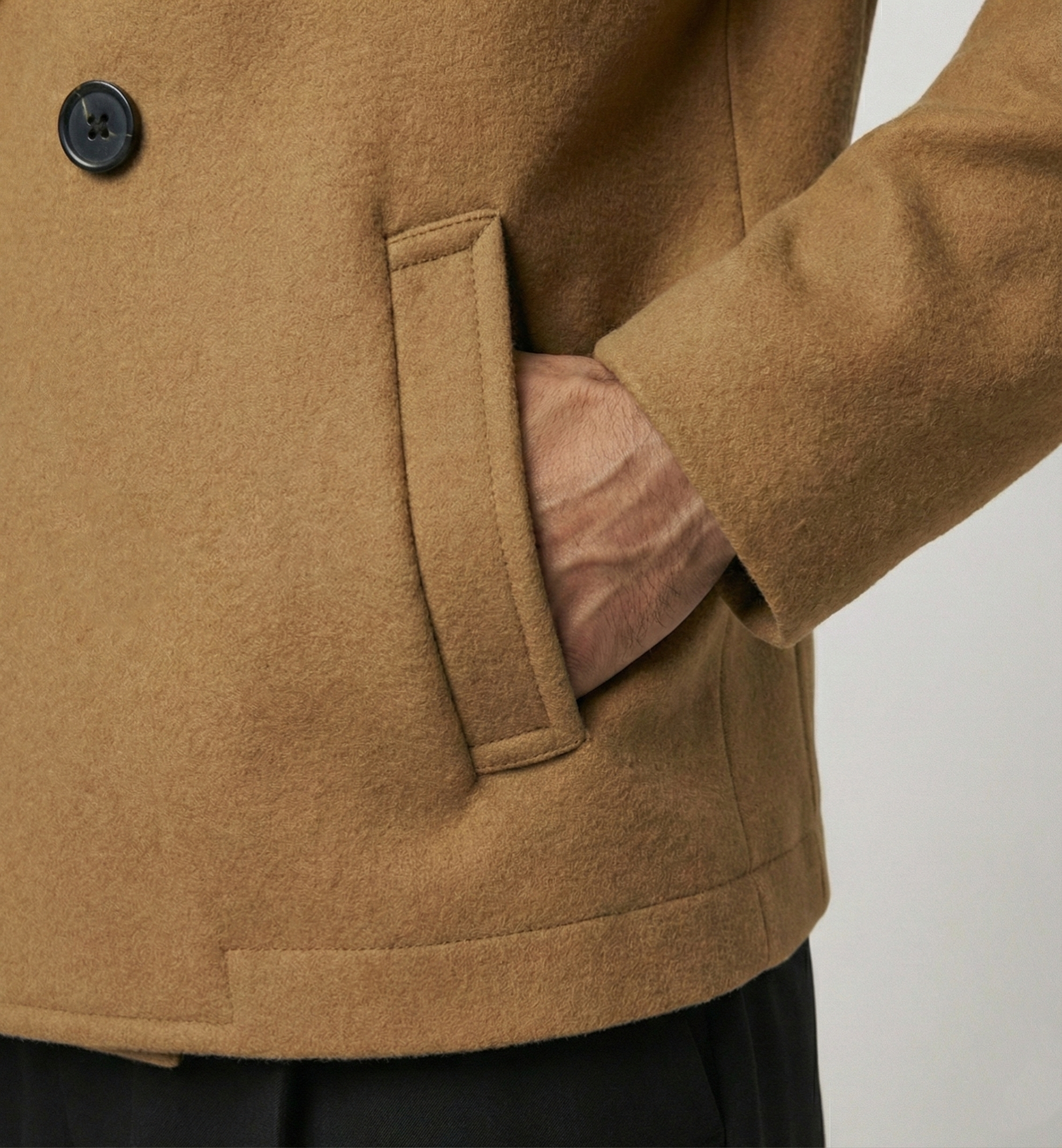 Cropped Camel Coat