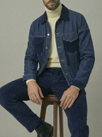 Corduroy-Trim Denim Jacket