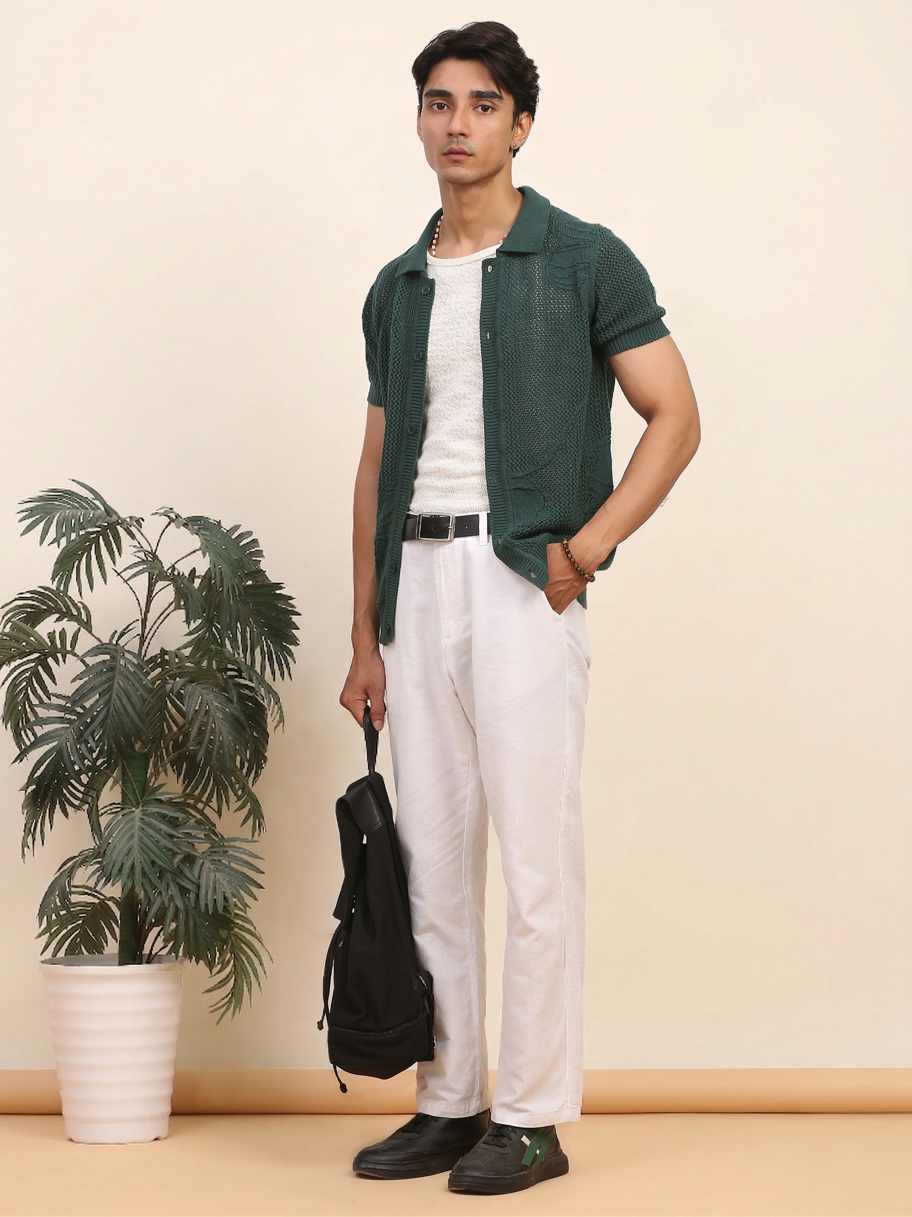 Green Knit Polo Shirt