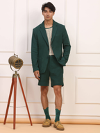 Green Seersucker Short Suit