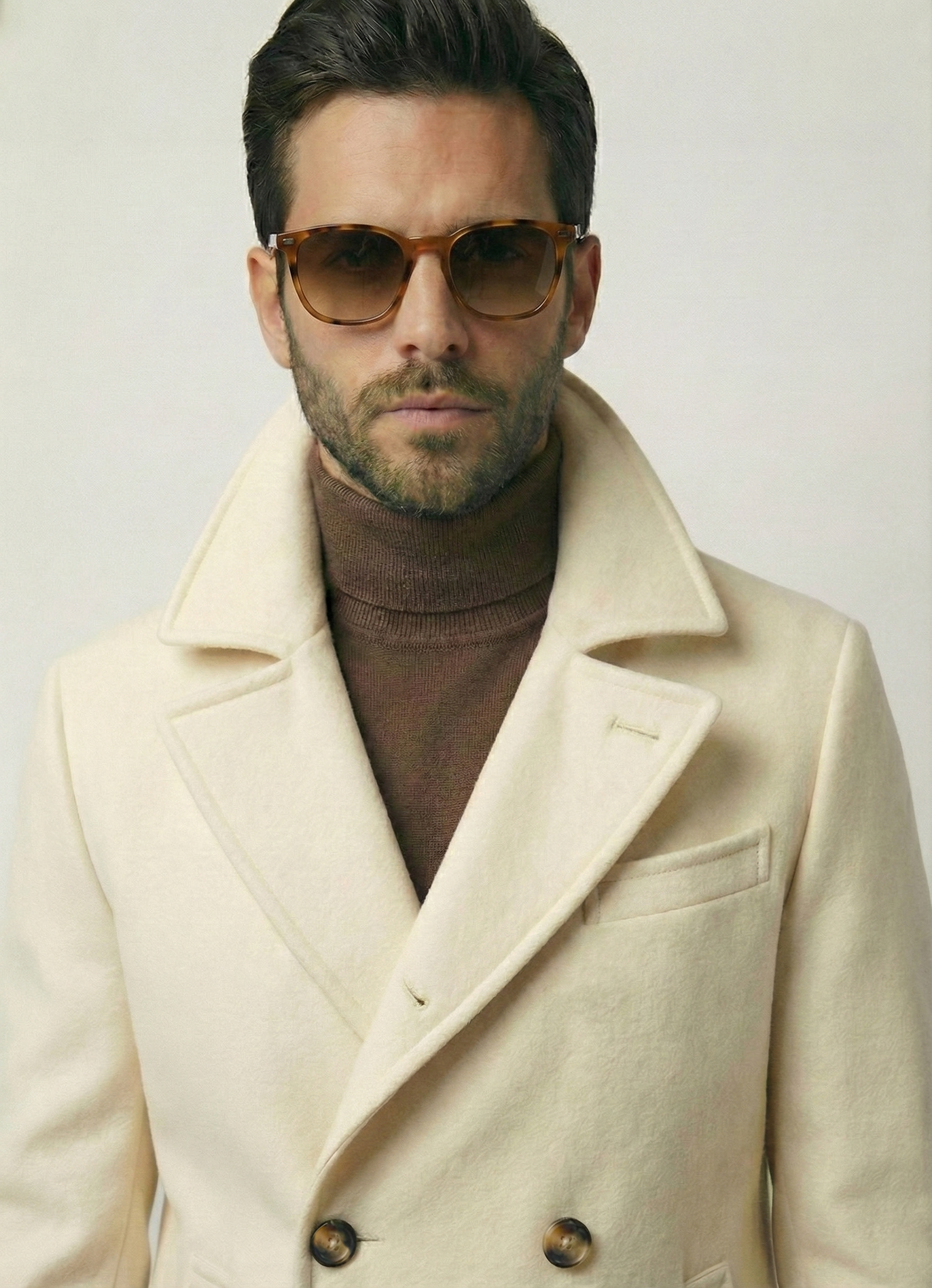 Ivory Double Breasted Peacoat