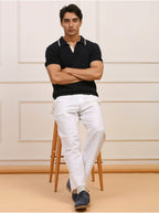 Navy Textured Knit Polo